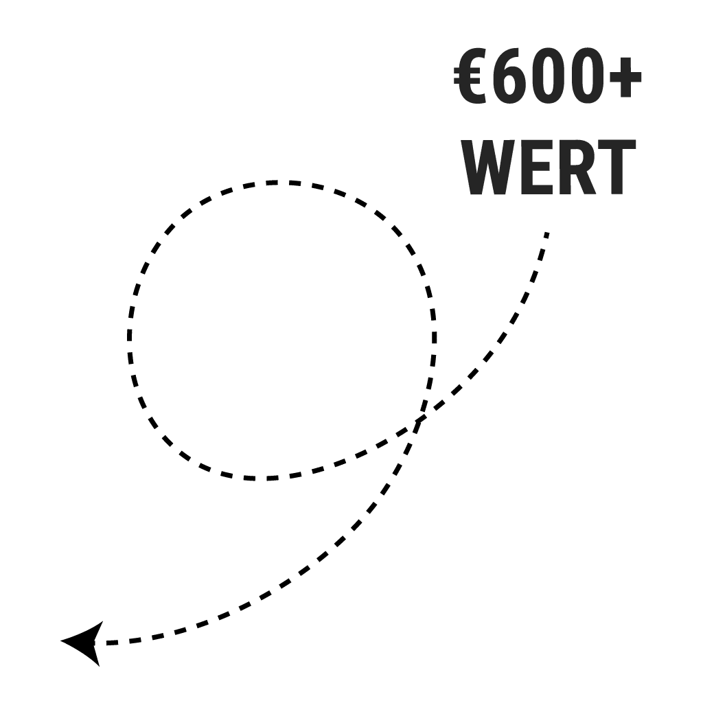 Eine Illustration einer strichlierten Linie die darauf hinweißt, dass der Wert bei über 600 Euro liegt.