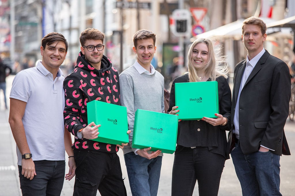 Das Lifestylebox Team, Moritz Lechner, Chris Pollak, Dominik Fath, Hannah Filzwieser und Jan Hornbachner.